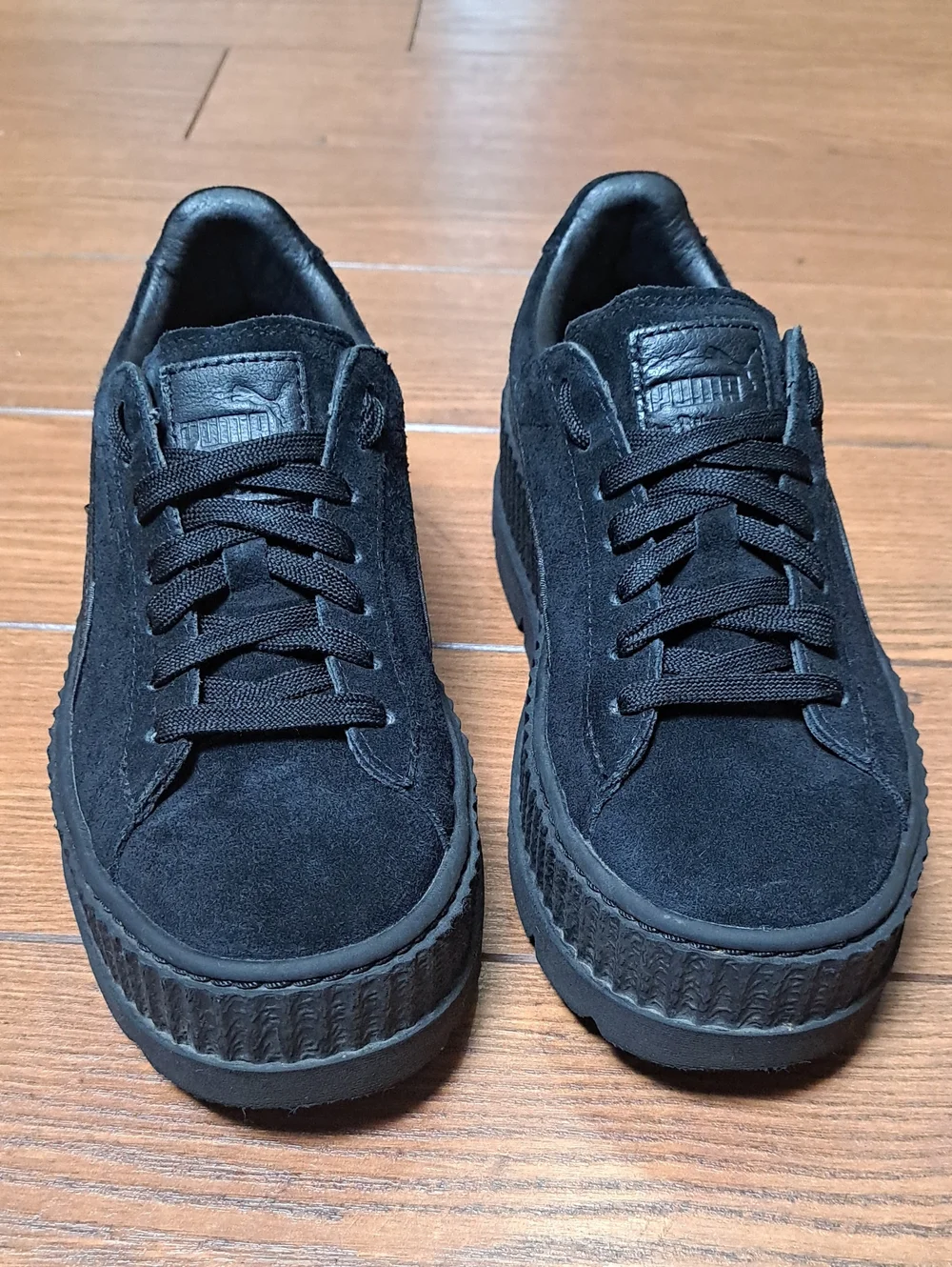 FENTY x PUMA Rihanna Cleated Creepers Triple Black Suede Platform Shoes 6.5
